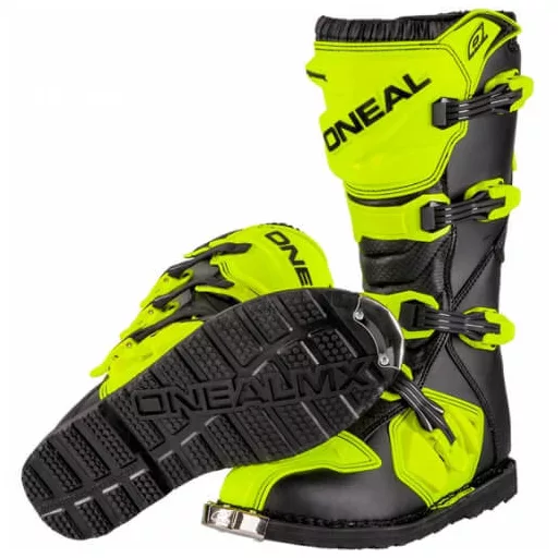 O'NEAL Rider motocross csizma – neonzöld/fekete cross-enduro motoros csizma, EU 40
