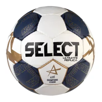   SELECT Ultimate Replica EHF Champions League kézilabda – kézzel varrott edzőlabda, méret 2, fehér-kék-arany